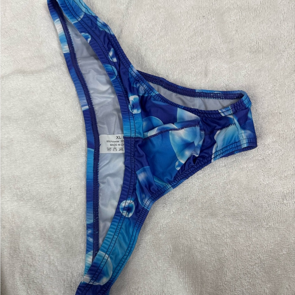 Blue Floral Bikini Bottom